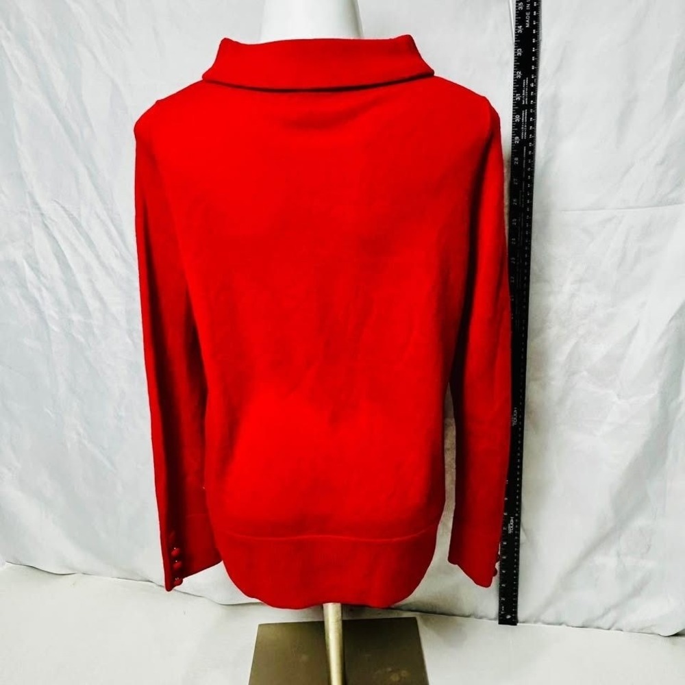 Talbots ~ Classic Red ~ Pure Merino Wool ~ Mock Neck Sweater ~ Size‎ S ~ - Picture 3 of 10